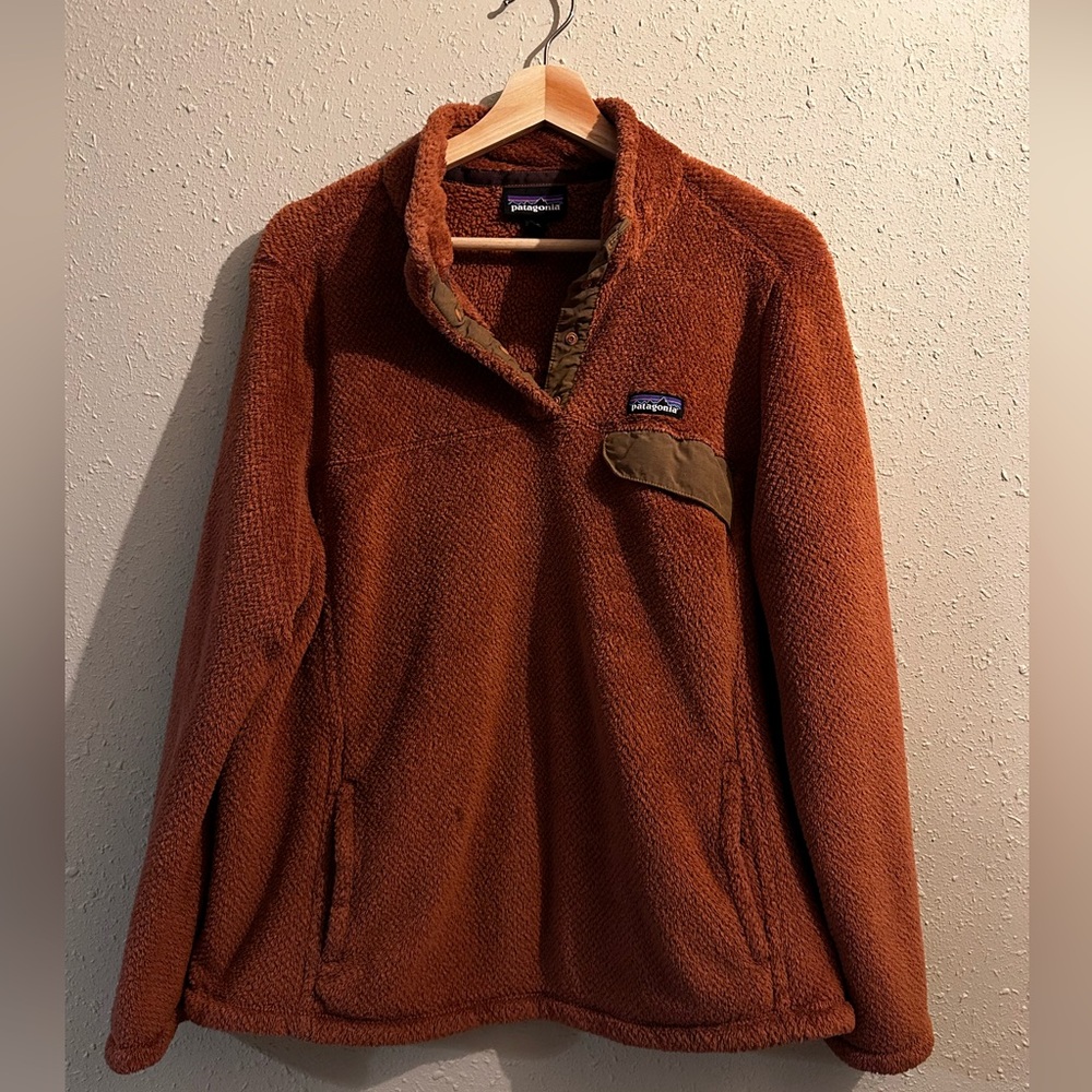 Women’s XXL Patagonia Burnt Orange Fleece Pullover – Cozy & Stylish